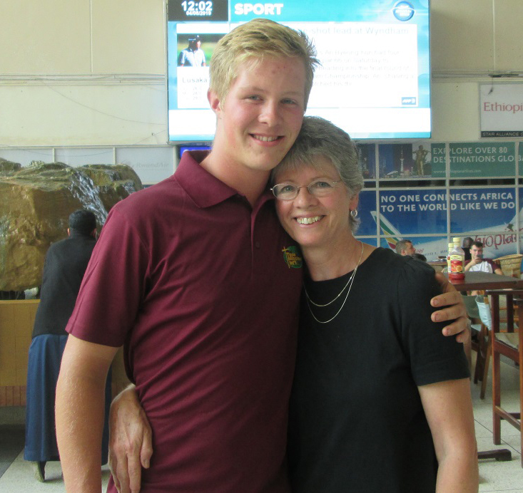 Missionary Irene Dafoe with her grandson
